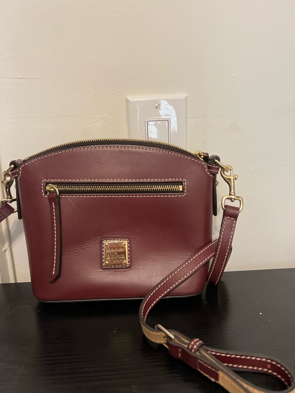 Stunning Dooney & Bourke Burgundy Leather Crossbody Bag